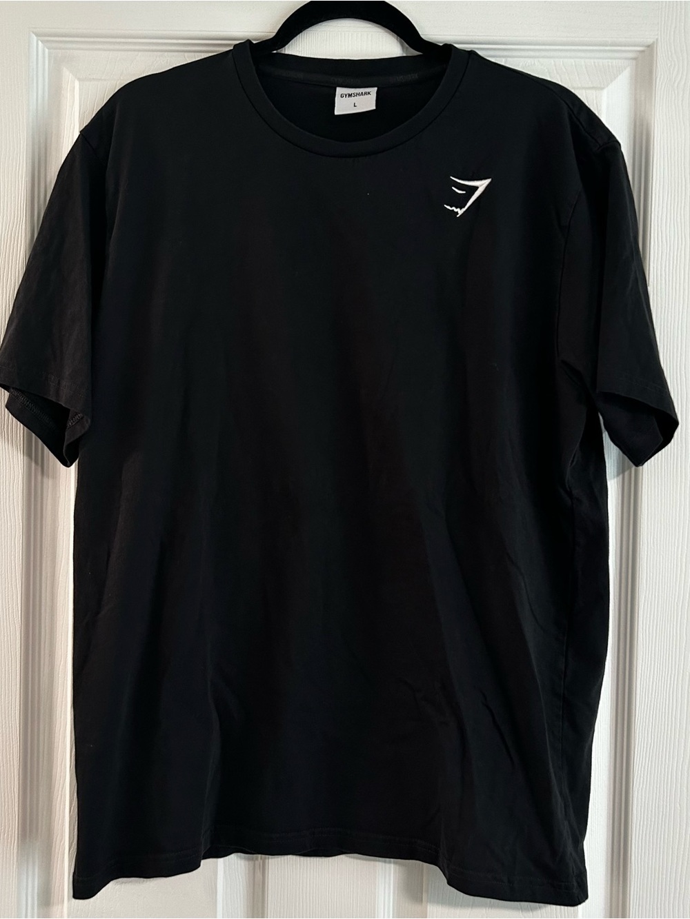 Gymshark Black Short Sleeve Crew Neck T-Shirt with White Logo